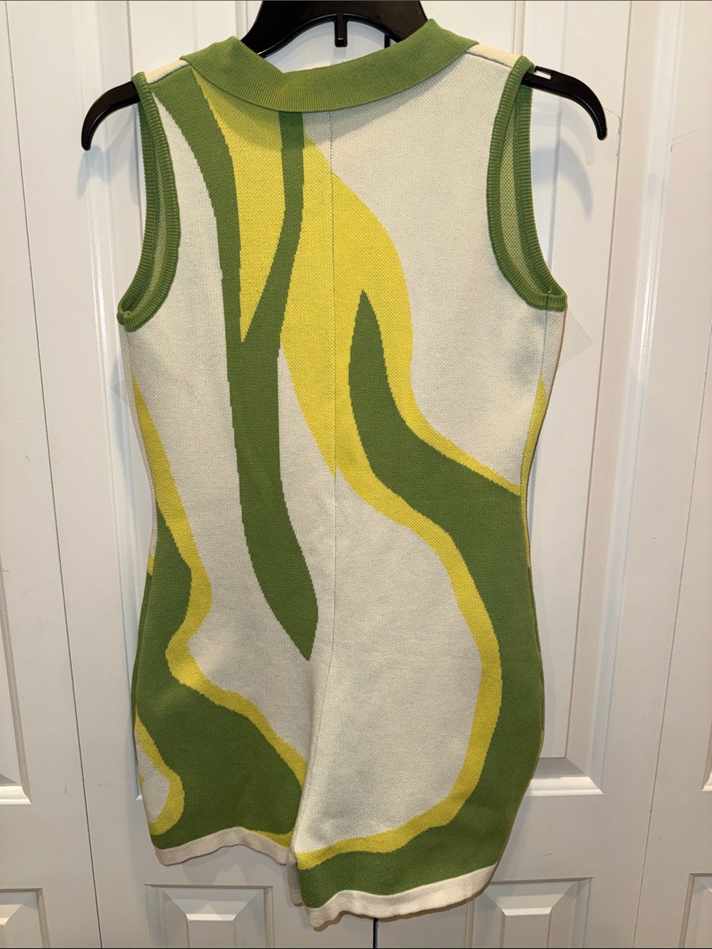 Sleeveless Knit Romper by Jungmaven in Green, Yellow & Cream - Picture 3 of 4